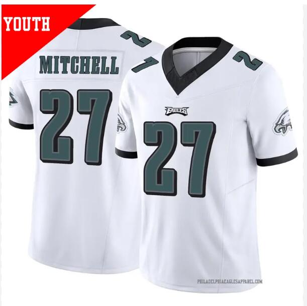 Youth Nike Philadelphia Eagles #27 Quinyon Mitchell Midnight white   Game 2024 NFL Jersey->youth nfl jersey->Youth Jersey